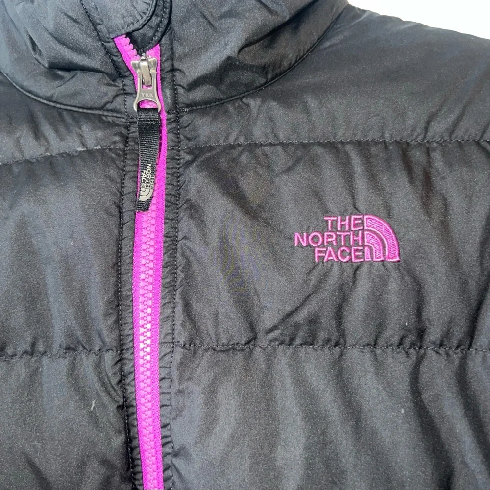 The North Face Primaloft Stow Puffer Jacket Girl  XL TG Full Zip Black & Purpple - Picture 3 of 11